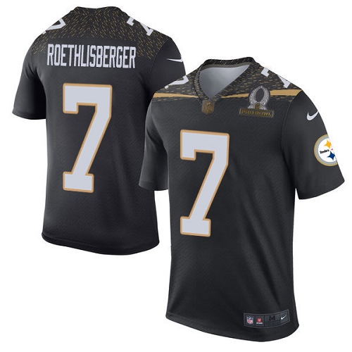 Men's Elite Ben Roethlisberger Nike Jersey Black - #7 Team Irvin 2016 Pro Bowl NFL Pittsburgh Steelers